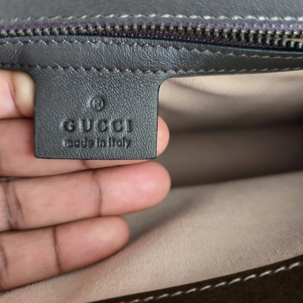 Gucci Leather Handbag Women's Brown Medium Borsa Snake Dustbag New - Picture 3 of 16